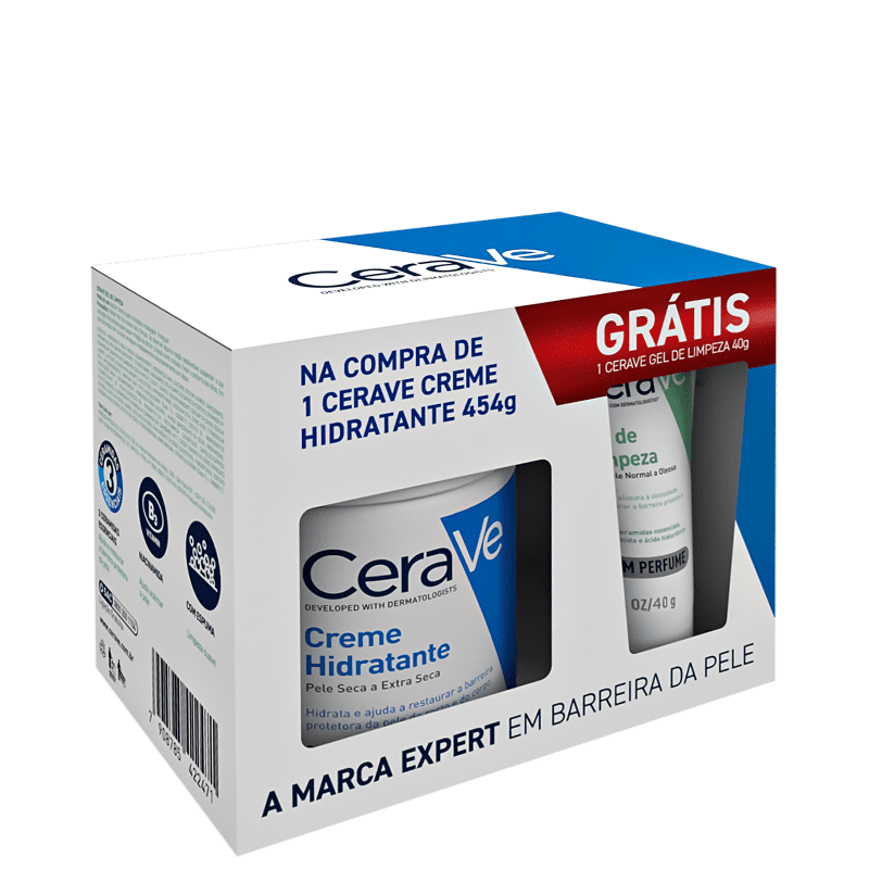 Kit CeraVe Hidratação e Limpeza Facial com 2 Produtos